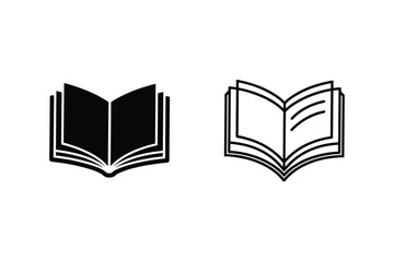 Simple Book Icons Open Book, Reading, Knowledge, Library, Education