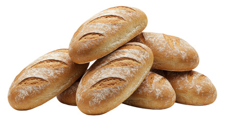 Isolated Pile of Bread Loaves
