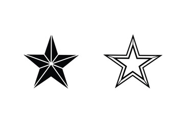 Obraz premium Two Simple Star Icons Graphic Design, Black, White, Vector, Symbols, Shapes, Elements, Illustration,