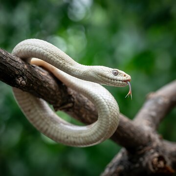 green snake on a tree