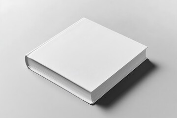 Fototapeta premium Isolated Square White Book with Textured Cover on a Clean Neutral Background