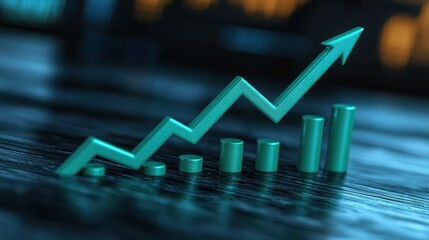 stock market visuals showcasing a positive economic trend postvaccine rollout copy space, focus on hope dynamic, overlay with green upward arrows