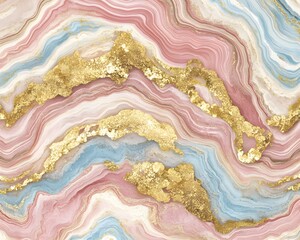 Pink Blue Gold Marble Texture Background Abstract Art