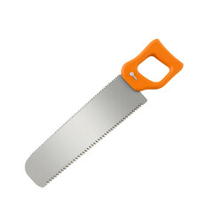 3D handsaw tools illustration isolated on transparent background