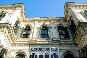 Facade of mabeyn pavillion building in the yildiz sarayi (star palace) in istanbul