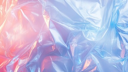 Obraz premium Abstract image of plastic bag with iridescent colors and wrinkled texture.