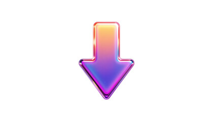 Iridescent 3D down Arrow Icon png