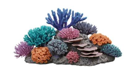 Fototapete Rund Korallentiere Isolated Colorful Coral Reef  © Anna