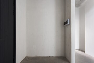 interior of the apartment without decoration in gray colors. rough finish