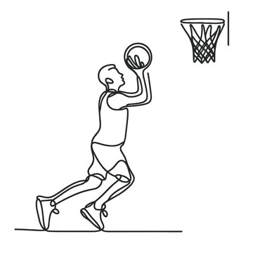 basketball player shooting hoop line art clip art preview