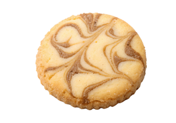 Marbled shortbread cookie on a white background, PNG cutout with transparent background, perfect for culinary design projects, digital artwork, and food-related content creation