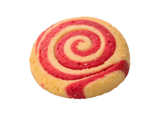 Hibiscus ginger swirl sugar cookie isolated on a white transparent background, perfect for bakery designs or product photography