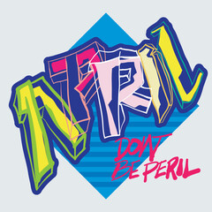 Vector illustration of April dont be peril