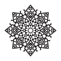 Elegant Ramadan Mubarak design with crescent moon and lanterns