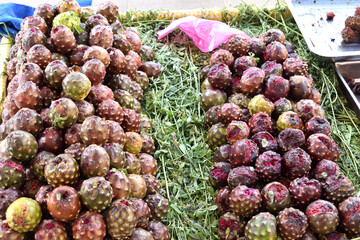 A vibrant display of pitayas, a traditional Mexican fruit, available for sale at a market in Zapopan, Jalisco © Enrique