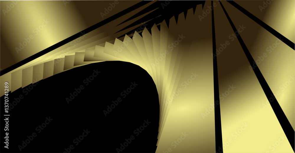 Poster composition of geometric lines and planes in gold and brown as background design in graphic visual e