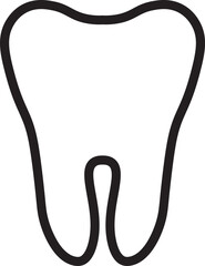 Black Outline of Tooth Symbol on Transparent Background