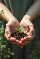 plant in hands