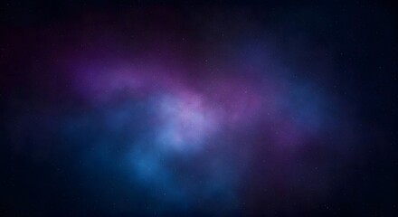 Fototapeta premium Galaxy-themed watercolor splashes with deep purples, blues, and speckles of white stars, Ai Generated