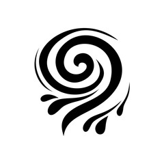 Decorative swirl and spiral vector silhouette