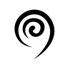 Decorative swirl and spiral vector silhouette