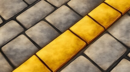 Stone Pavement Texture Gold Diagonal Line