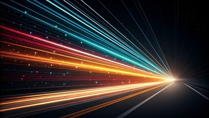 Modern abstract high-speed light motion effect on black background. vector illustration