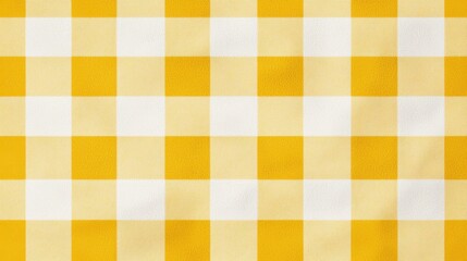 Minimalist pastel yellow gingham fabric texture, ideal for paper and textile patterns.