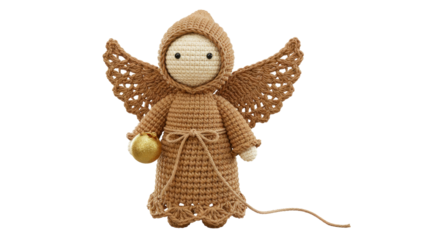 Isolated Crochet Christmas Angel