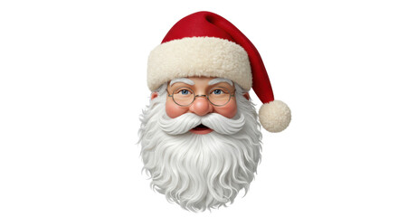 Isolated Santa Claus Head with Glasses