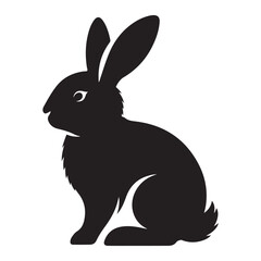 Adorable Bunny Silhouette Vector Cute Rabbit Animal Illustration Art