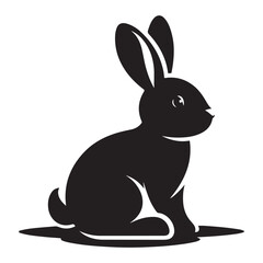 Illustration of Cute Rabbit Sitting Symbol of Spring and Easter
