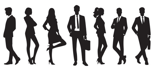 Diverse Business People Silhouette Vector Illustration for Professional Use
