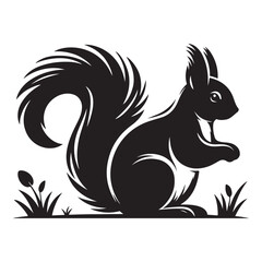 Squirrel silhouette enjoying its natural habitat with playful curiosity