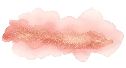 Fototapeta premium Rose gold watercolor splashes forming an elegant, luxurious abstract background, AI Generated