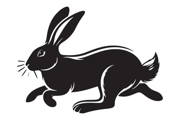 Running rabbit silhouette vector illustration for playful design projects