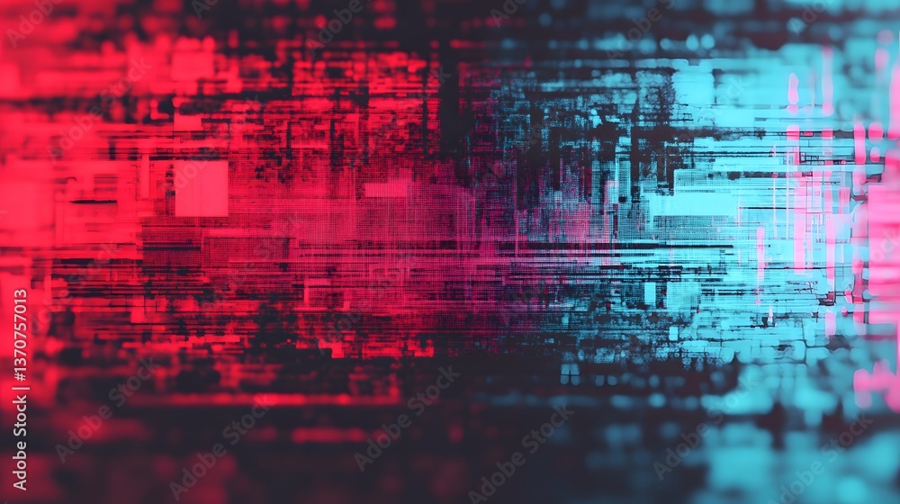 Poster retro vhs glitch texture with distortion and digital noise effect