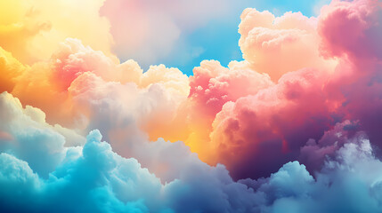 Arte abstracto de nubes coloridas en tonos suaves. Airborne Luster. Illustration