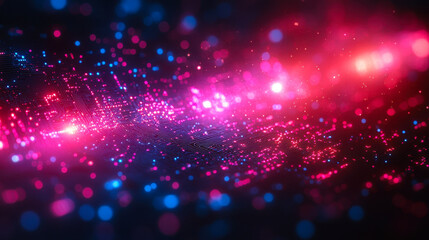 Futuristic Digital Technology Circuit Board with Blue and Pink Lights, Abstract Cyber Science Innovation, AI Big Data, Internet Network Connection Background