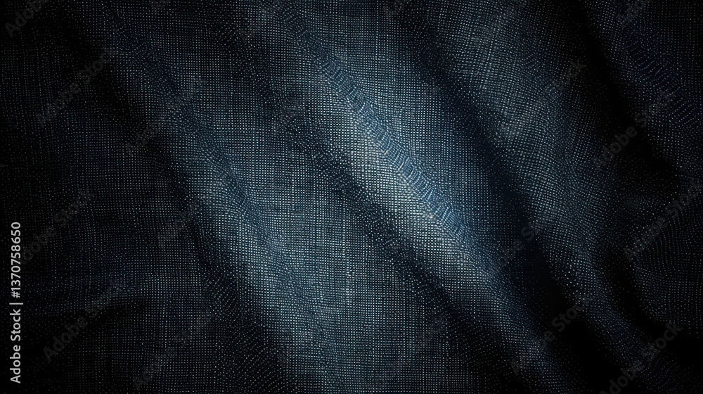 Poster dark blue fabric texture background with subtle weave pattern and soft lighting for textile design, 