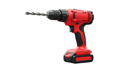 Isolated Red Cordless Drill