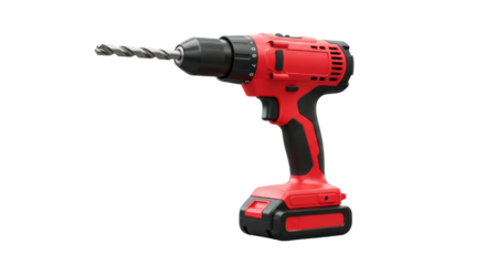 Isolated Red Cordless Drill