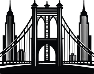 Brooklyn Bridge Silhouette Vector