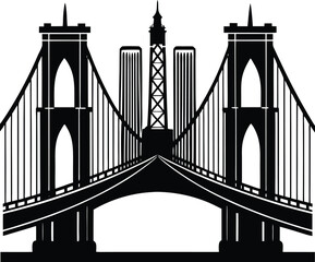 Brooklyn Bridge Silhouette Vector