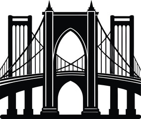 Brooklyn Bridge Silhouette Vector