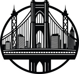 Brooklyn Bridge Silhouette Vector