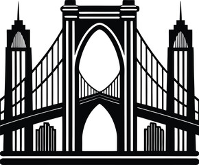 Brooklyn Bridge Silhouette Vector