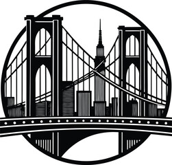 Brooklyn Bridge Silhouette Vector