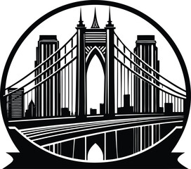 Brooklyn Bridge Silhouette Vector