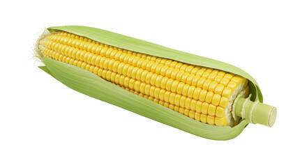 Isolated Fresh Corn Cob